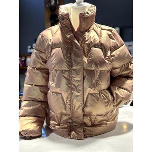 Pink Rose Gold Girls / Missy Puffer Jacket SHEIN - SMALL Size 4